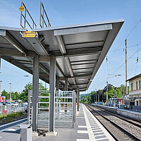 [Translate to English:] Bahnsteigdach Typ Evolution 2020 in Sinzig