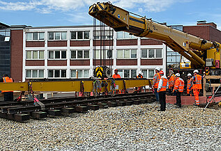 “Thor” Railway Slewing Crane in Action at Plathnerstrasse in Hanover