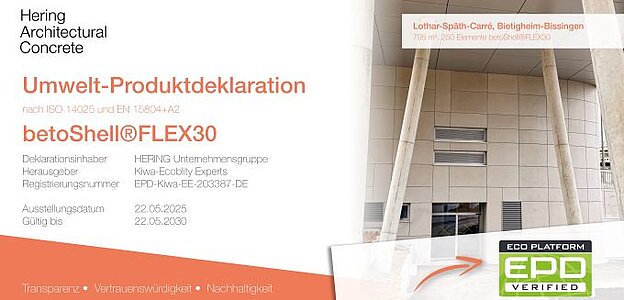[Translate to Niederländisch:] Unser Produkt betoShell®FLEX30 hat eine EPD-Verifizierung erhalten.