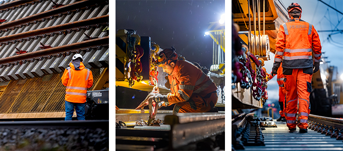Photo Collage of Turnout Removal Works in Raunheim