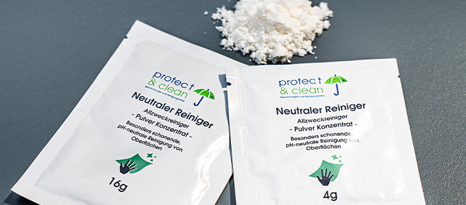 Powdered neutral cleaner