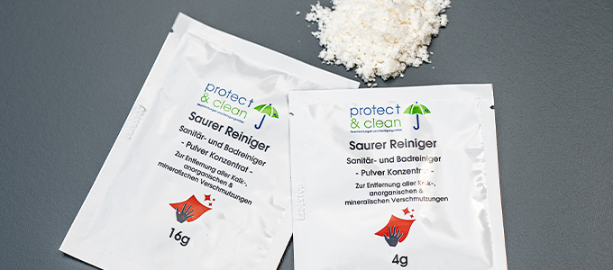 Powdered acidic cleaner