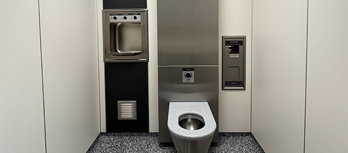 Unisex restroom stall