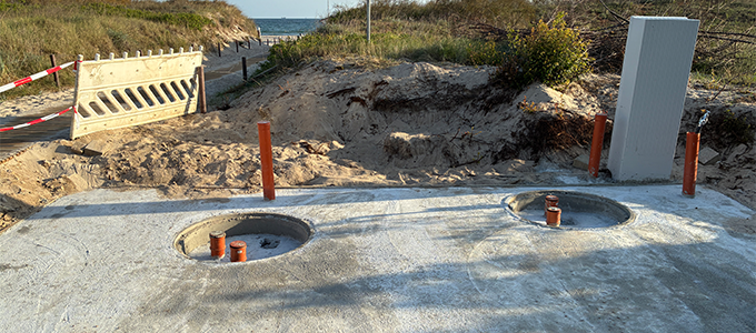 Location of the new toilet facility before installation